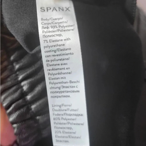 Spanx Black faux leather Like joggers NWT - Picture 12 of 14